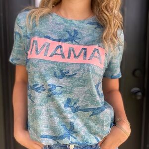 Camo Print Kids Shirt with Pink Accent
